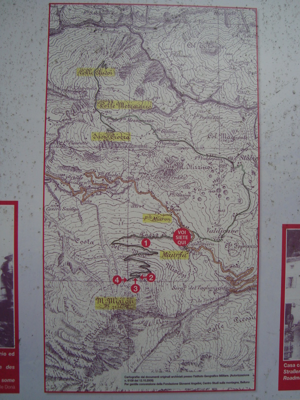 Monte Miaron - cartina militare della zona