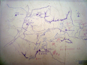 Monte Miaron - cartina militare della I guerra mondiale