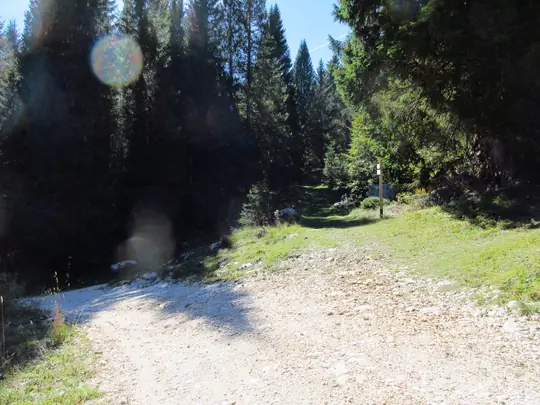 Bivio dove si lascia la strada forestale verso Monte Baldo e Croce di Ongara