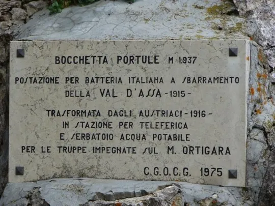 Bocchetta Portule - Tabella all'ingresso