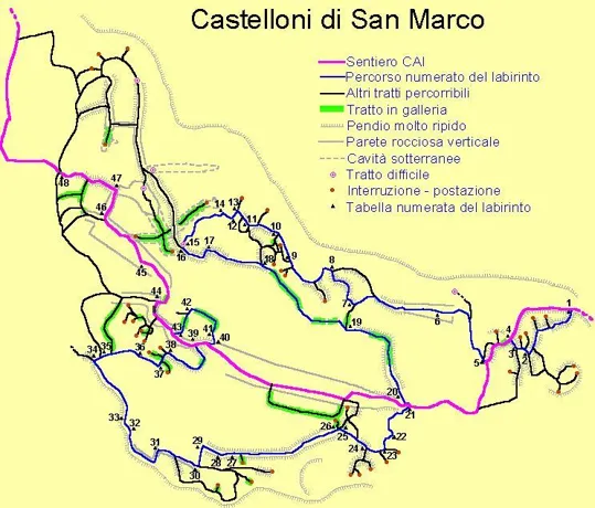 Castelloni di S.Marco - piantina del labirinto