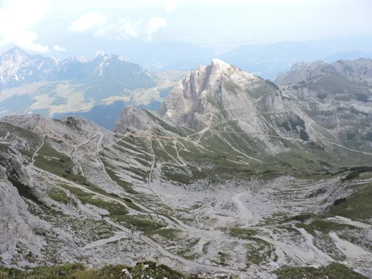 Cima Carega - panorama della strada di ritorno verso bocchetta Mosca