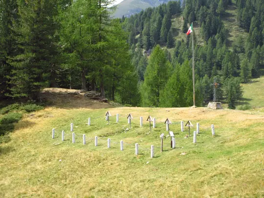 Il cimitero di guerra visto durante il ritorno
