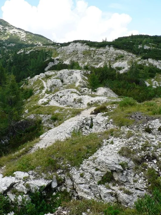 Cima Caldiera - Trincee verso il Lozze
