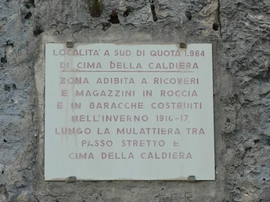 Cima Caldiera - area logistica