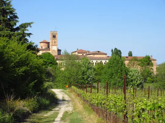 Dettaglio del percorso con l'abbazia