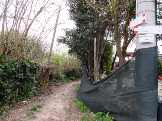 Inizio del sentiero dopo la Bettola del Refosco