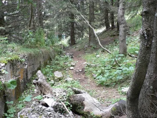 Forte Campolongo - Muro di difesa e trincea armata