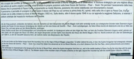 Forte Sommo Alto - Tabelle