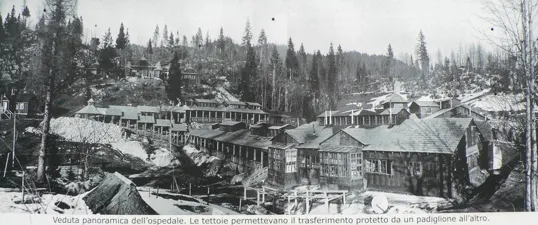 Monte Cimone - Lavarone - Foto storica dell'ospedale militare di Slaghenaufi