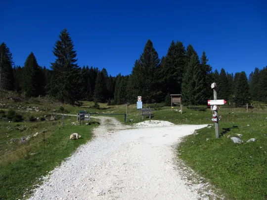 Incrocio della malga, proseguire dritto