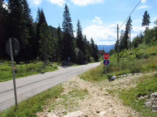 Bivio stradale nei pressi del punto di partenza