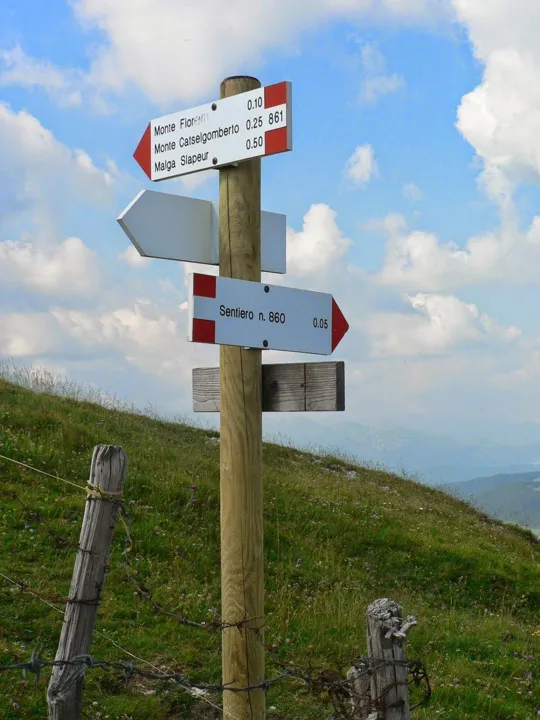 Indicazioni verso la cima