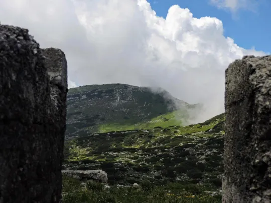 Allineamento teleferica verso il Portule