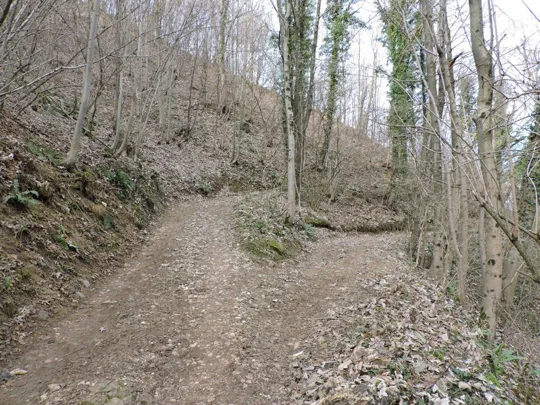 Incrocio senza segnalazione, continuare in salita a sinistra