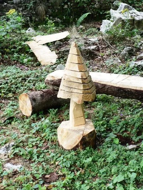 Monte Favaro - pino intagliato