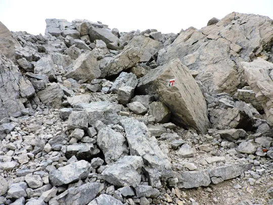 Pasubio - Dente Italiano, effetti delle mine
