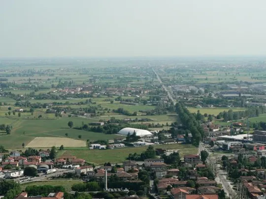 Rocca Monselice - Veduta della strada per Rovigo