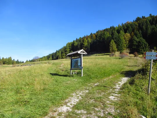 Dettaglio del sentiero, proseguire a sinistra