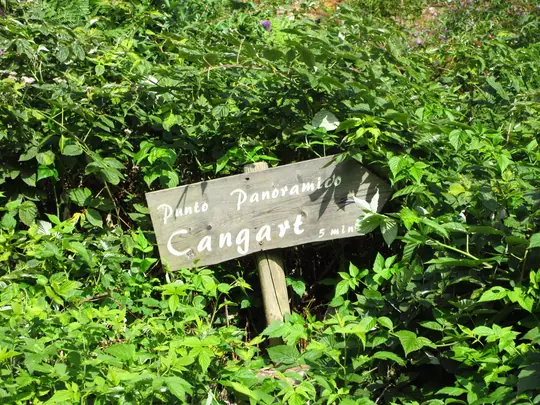 Indicazione per il punto panoramico di Cangaròt a Lavarone