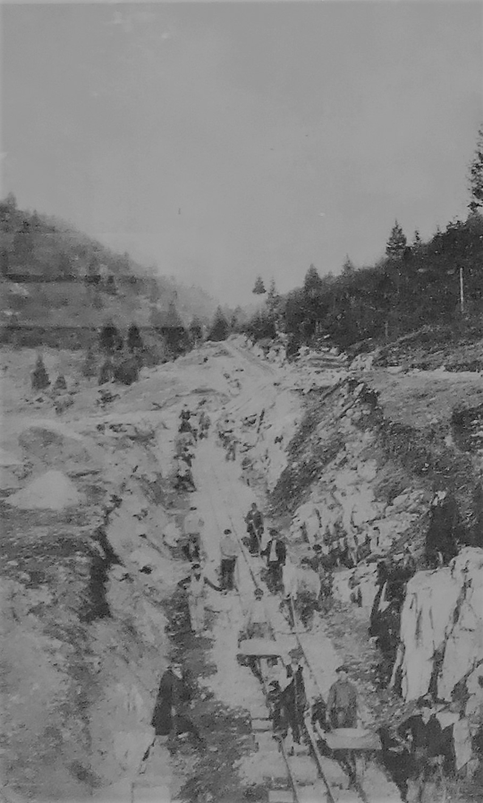 Foto storica della costruzione del percorso