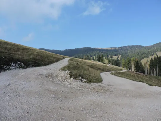 Tornante/incrocio con malga Laste di  Manazzo