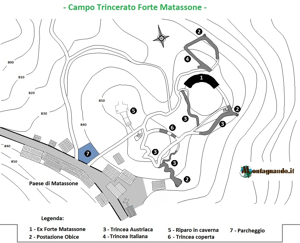 la mappa del Campo Trincerato Matassone