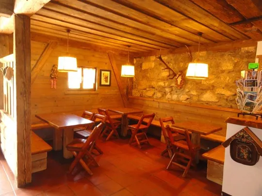 l'interno della Baita Segantini