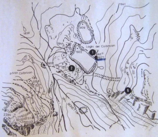 Colbricon - Posizionamento dei siti