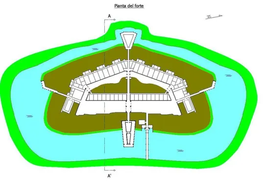 Forte Gazzera - Pianta del forte