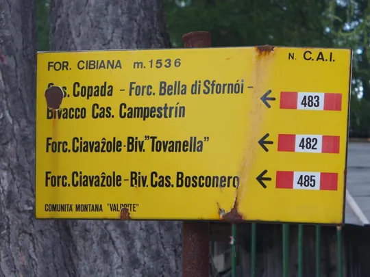 Museo delle Nuvole - tabella a Forcella Cibiana