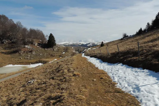 Il tratto in discesa dalla sella