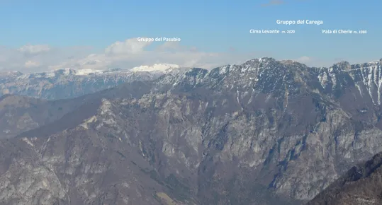 Il gruppo del Pasubio e due cime del gruppo del Carega