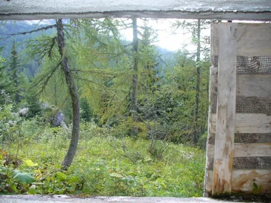 - Passo Monte Croce di Comelico - Campo di tiro di una feritoia e parziale mascheratura -