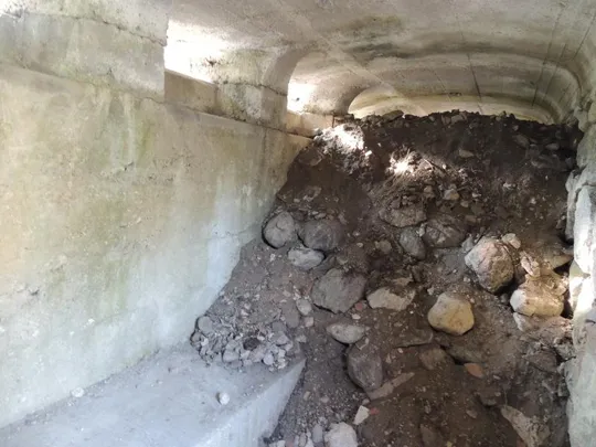 Il Trincerone colmo di depositi alluvionali