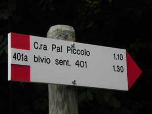 Pal Piccolo Alpi Carniche - indicazioni del sentiero