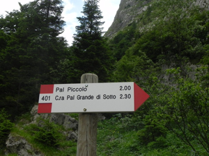 Pal Piccolo Alpi Carniche - indicazione del sentiero